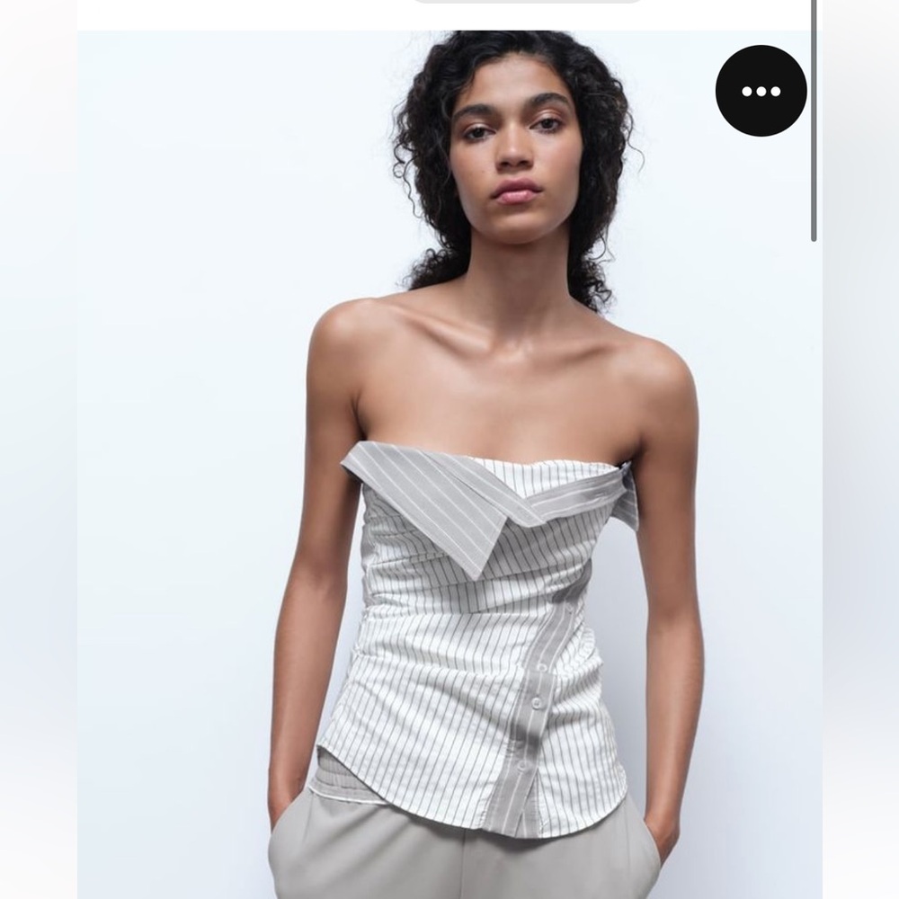 Zara Striped Strapless Top